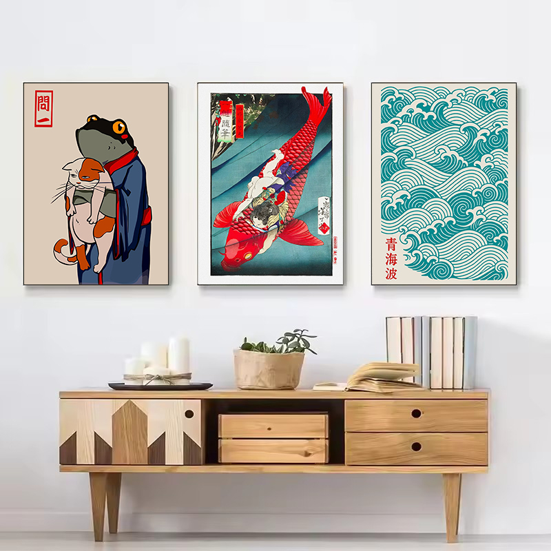 Poster su Tela con Gatto Nero, - Japanese Culture Lifestyle recensione e prezzo